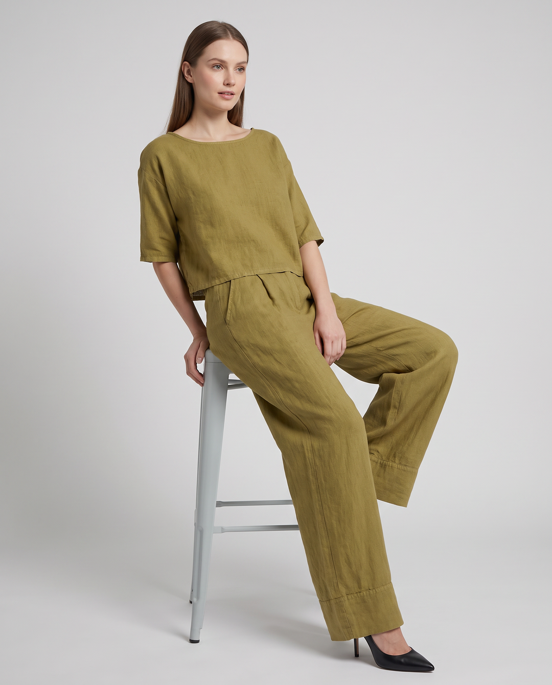 Yellow Co Ord Set Wide Leg Summer