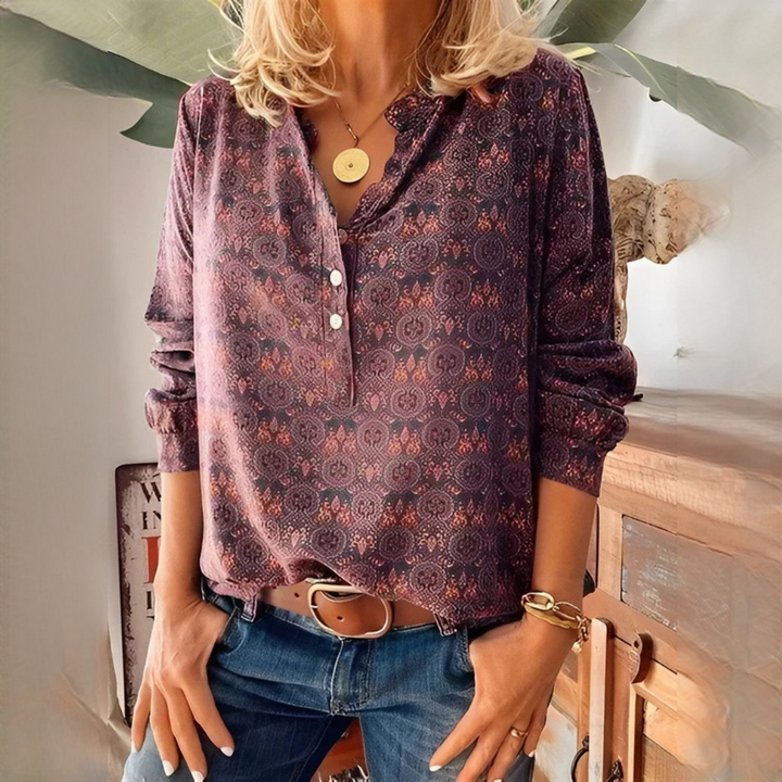 Adelinde Stylish Vintage Top, view 3 - Elena Harper