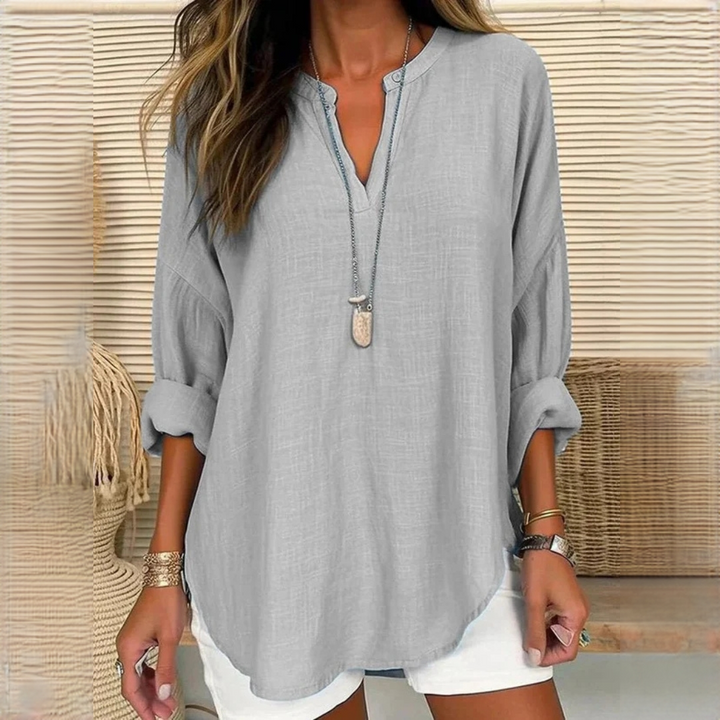 Eliza Comfortable V-Neck Blouse, view 5 - Elena Harper