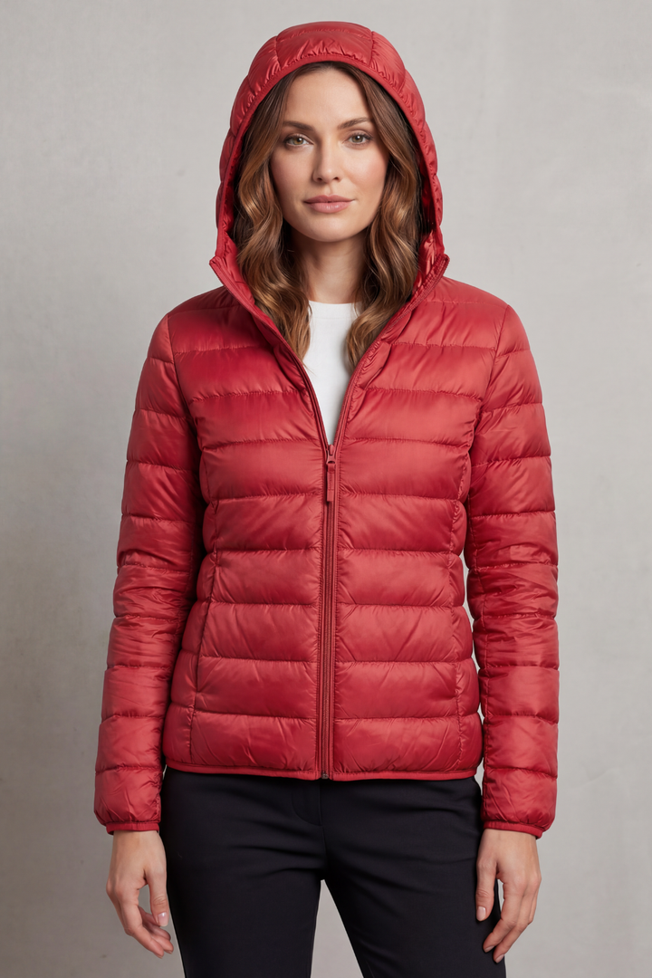 Montarello Women's Hooded Puffer Jacket – Lightweight & Packable