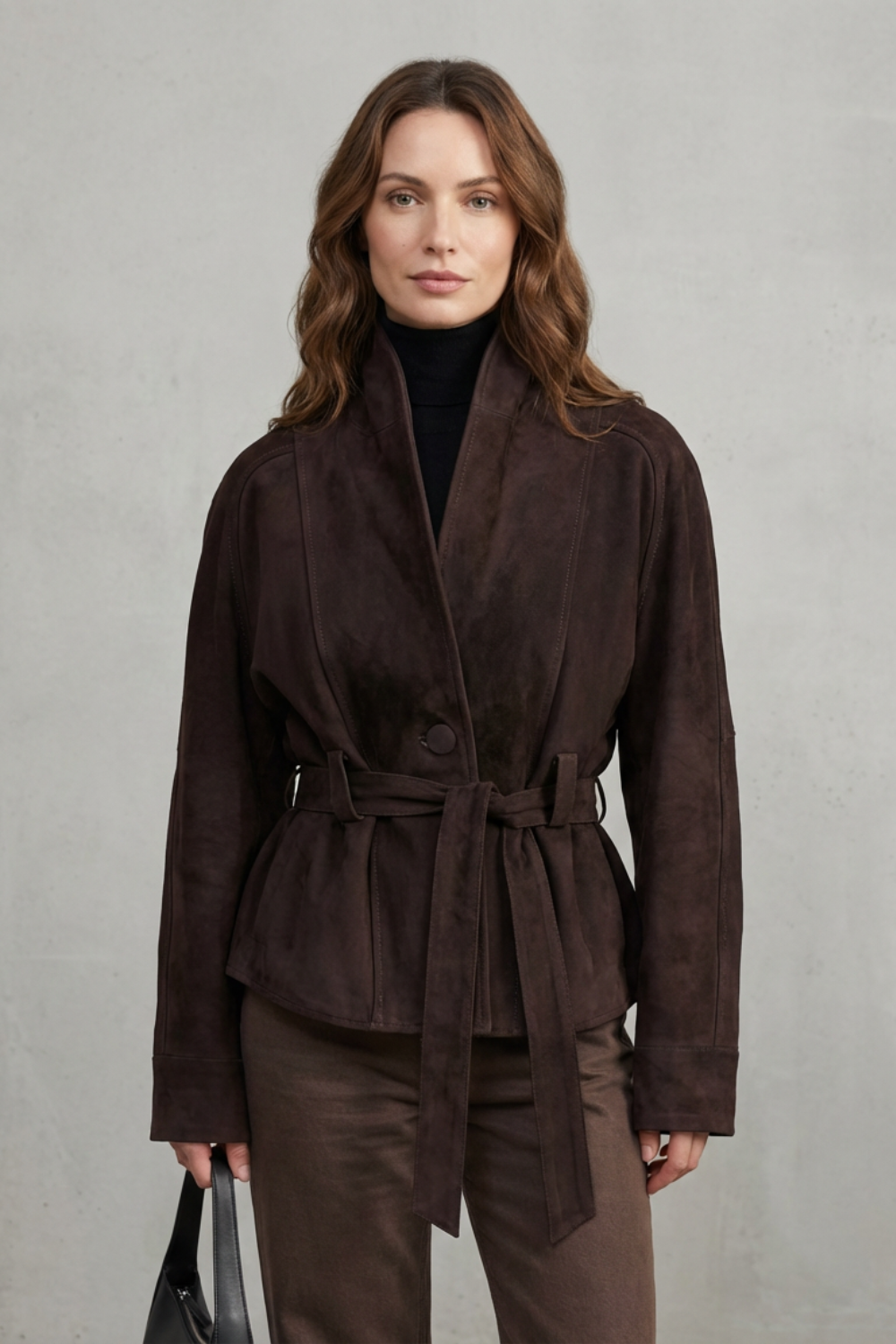 Women's French Elegance Cropped Double-Breasted Wool Jacket Josephine, view 2 - Elena Harper