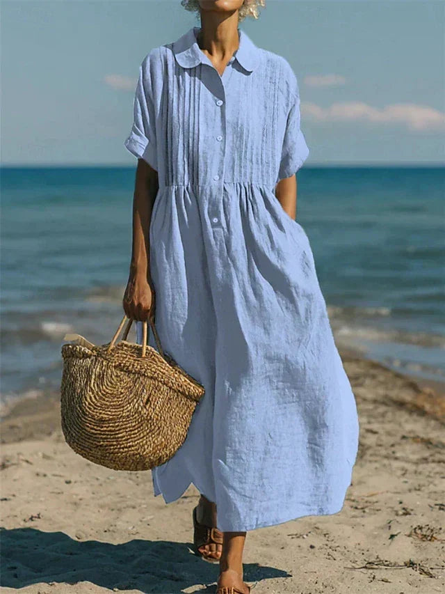 Alice Cotton Shirt Dress, view 2 - Elena Harper