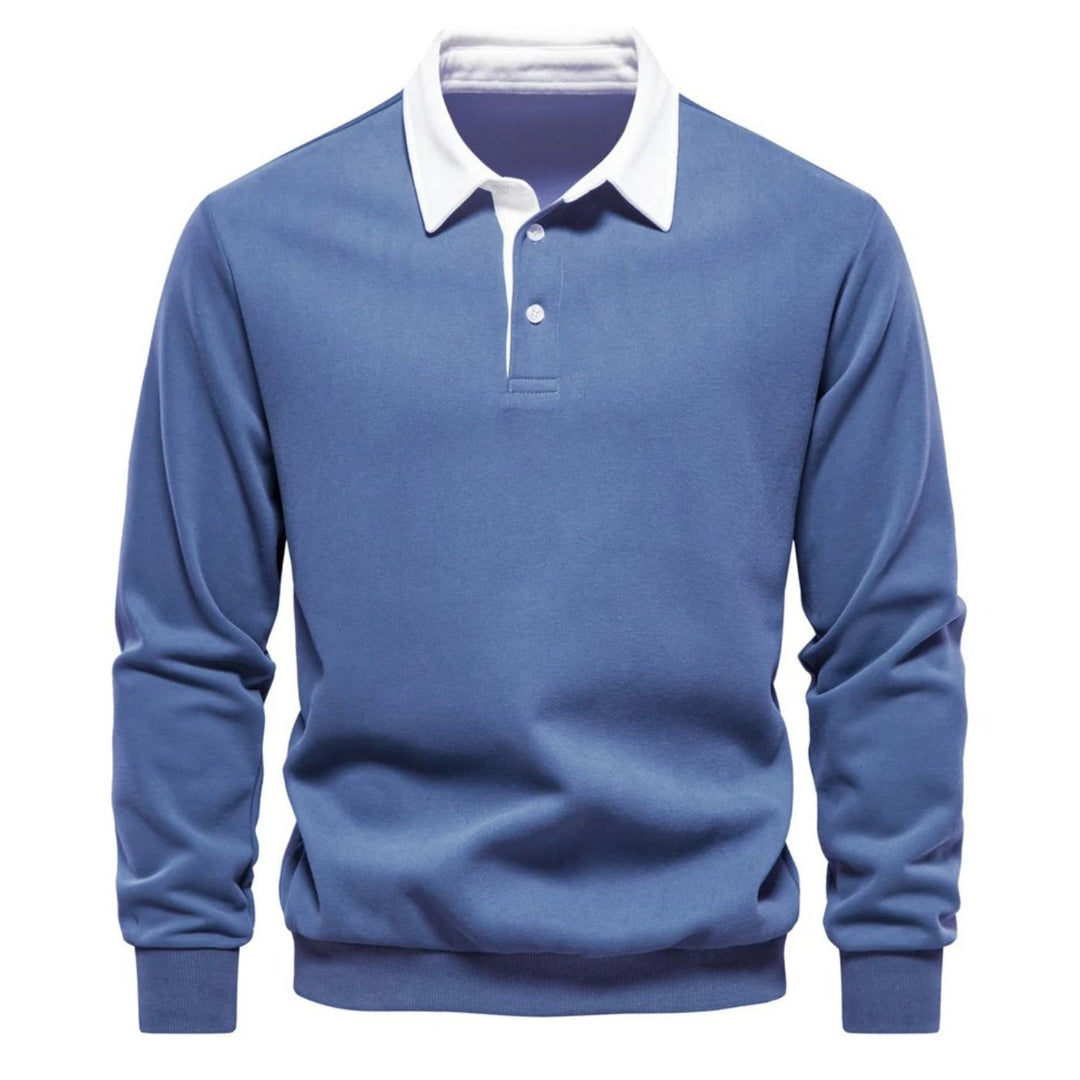 Men's Casual Sweater with Collar, Slim Fit, Temperature Regulation