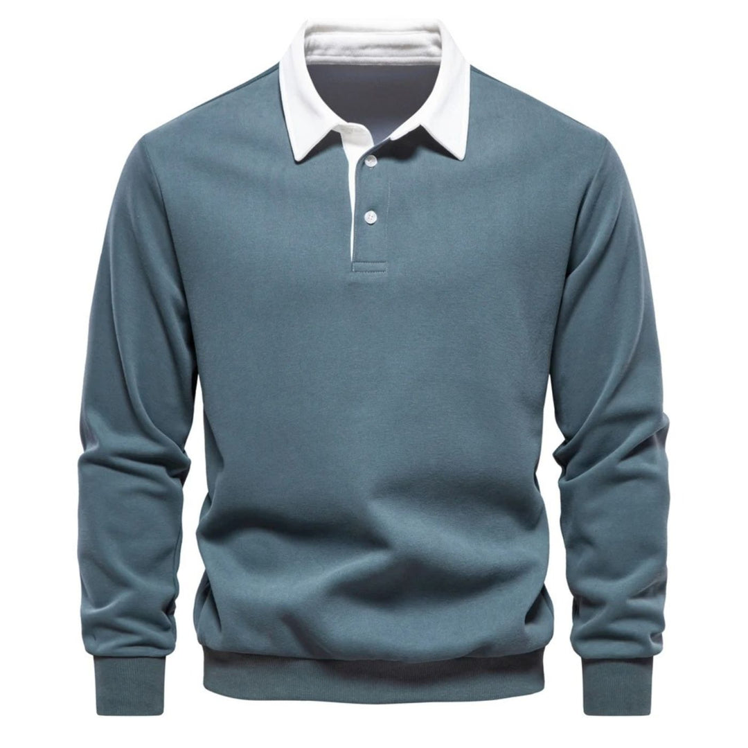 Men's Casual Sweater with Collar, Slim Fit, Temperature Regulation