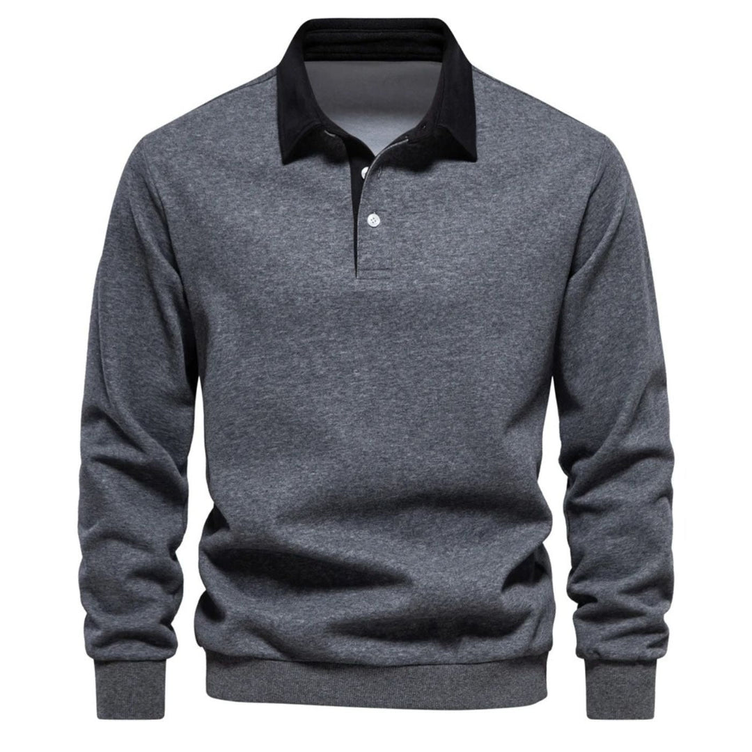 Men's Casual Sweater with Collar, Slim Fit, Temperature Regulation