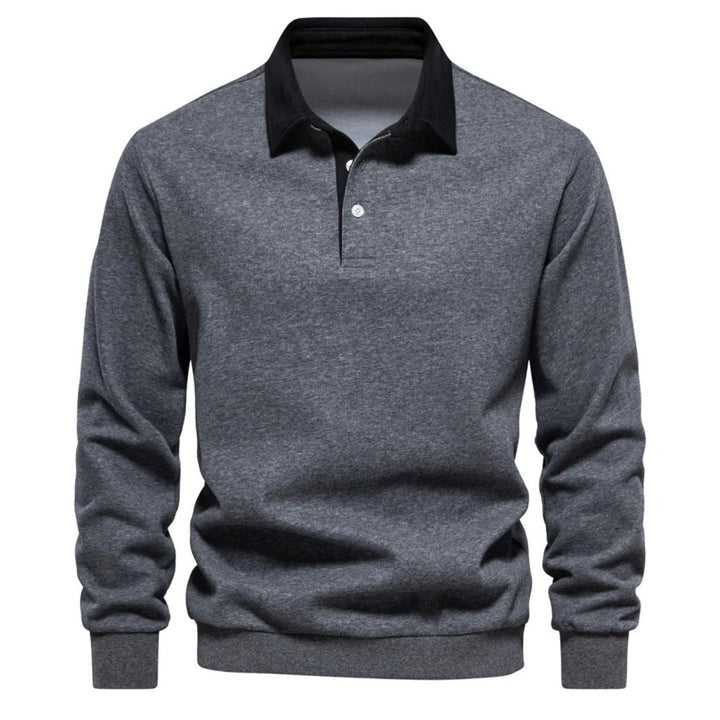 Men's Casual Sweater with Collar, Slim Fit, Temperature Regulation