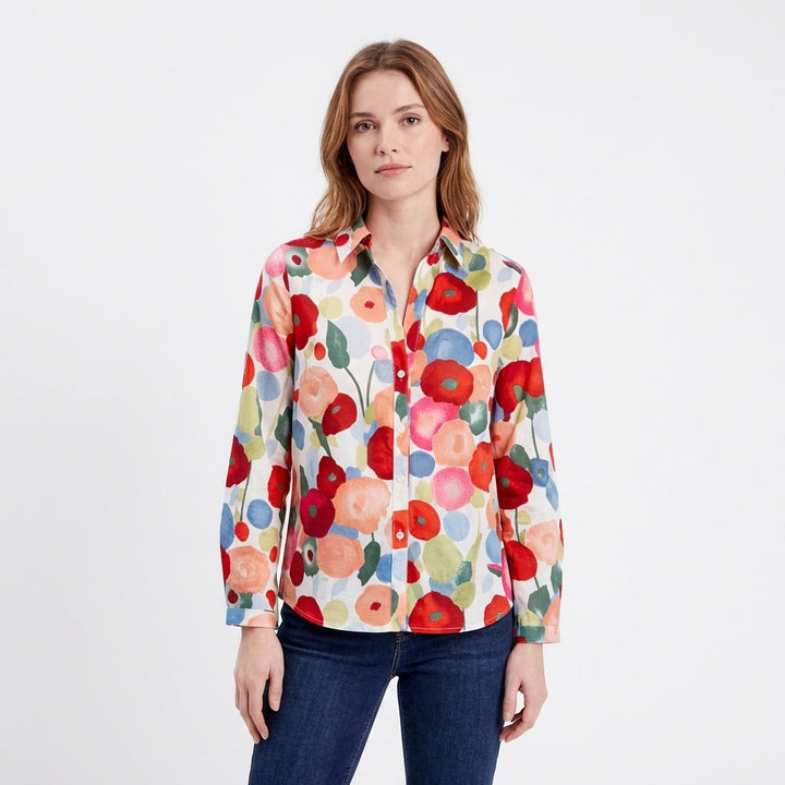Poppy | Watercolour Floral Print Shirt for Women