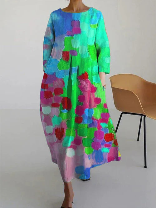 Annabelle | Women Abstract Floral Long Sleeve Maxi Dress
