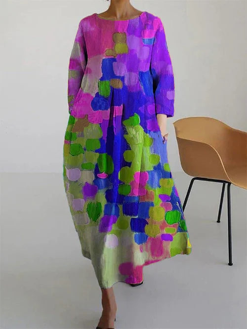 Annabelle | Women Abstract Floral Long Sleeve Maxi Dress