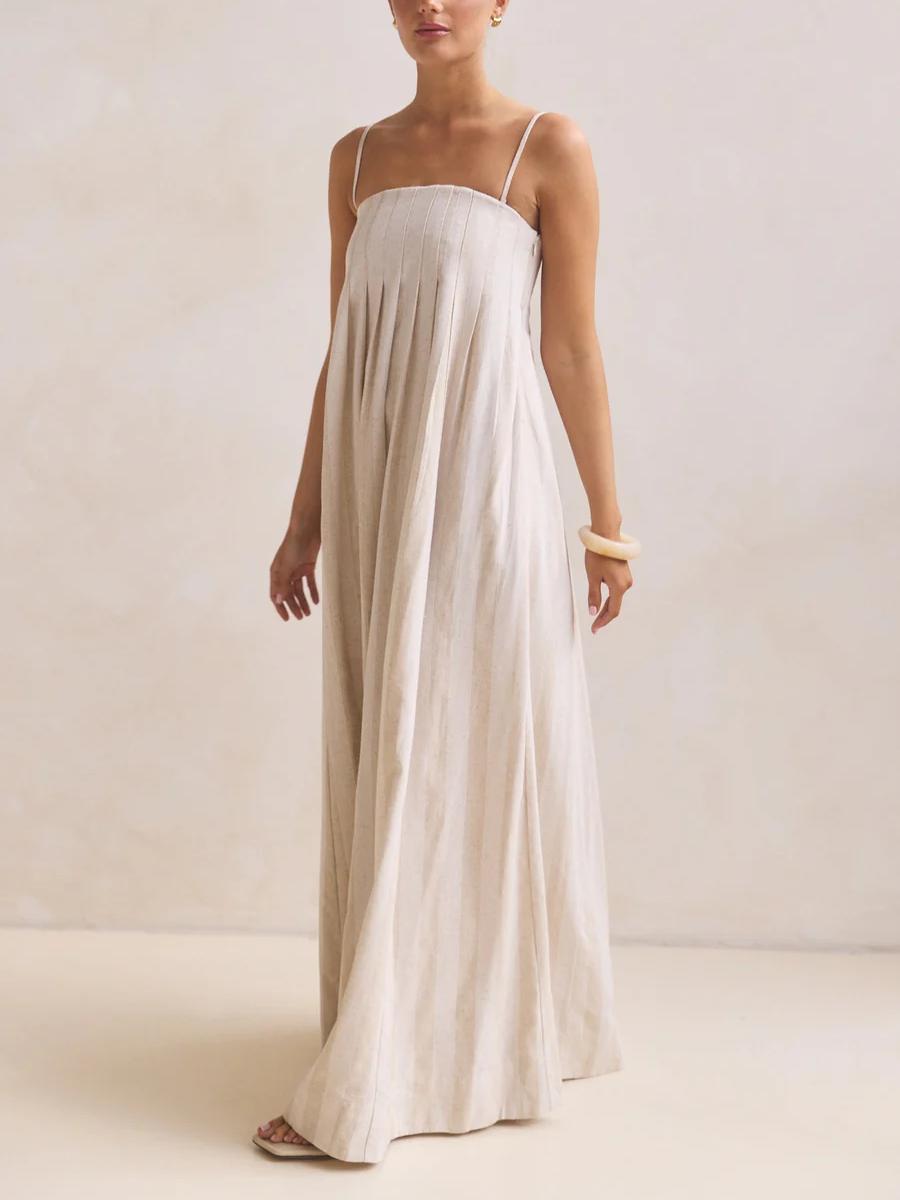 Pleated Slip Maxi Dress