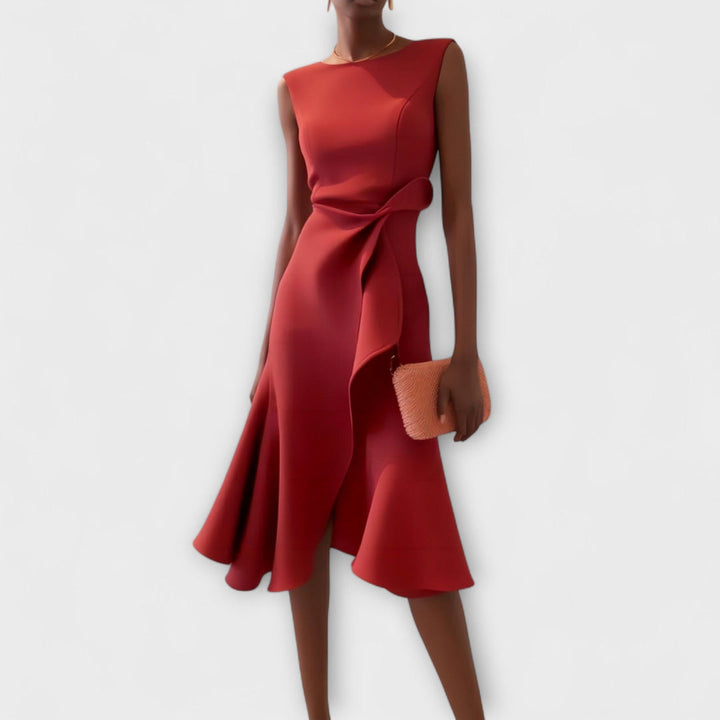 Waira | Sleeveless Midi Dress with Pleats