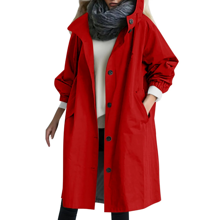 Windproof Women's Trench Coat with Hood Luna, view 7 - Elena Harper