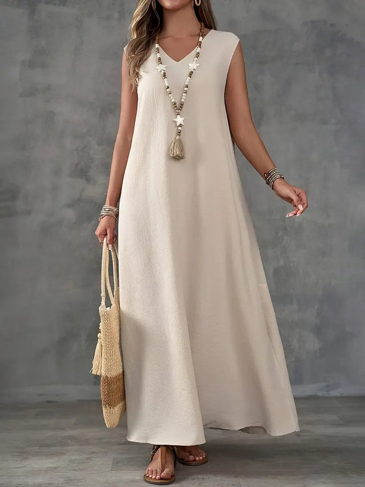 Sleeveless Maxi Summer Dress for Women Marigold, view 2 - Elena Harper