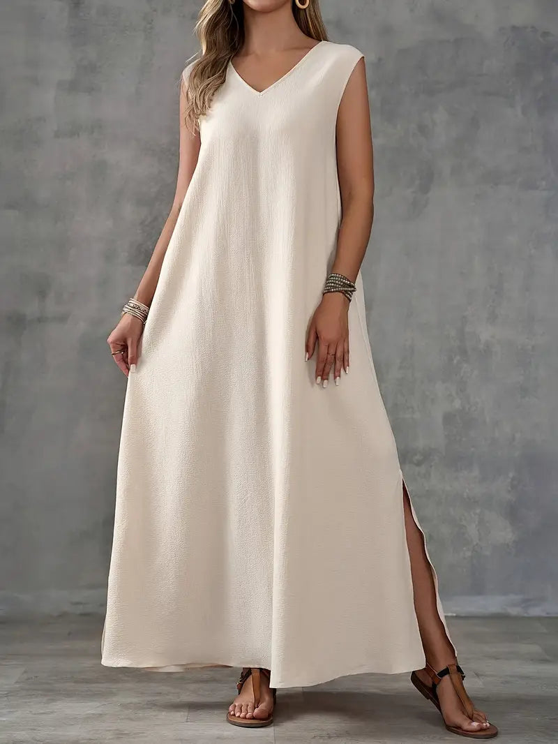 Sleeveless Maxi Summer Dress for Women Marigold, view 3 - Elena Harper