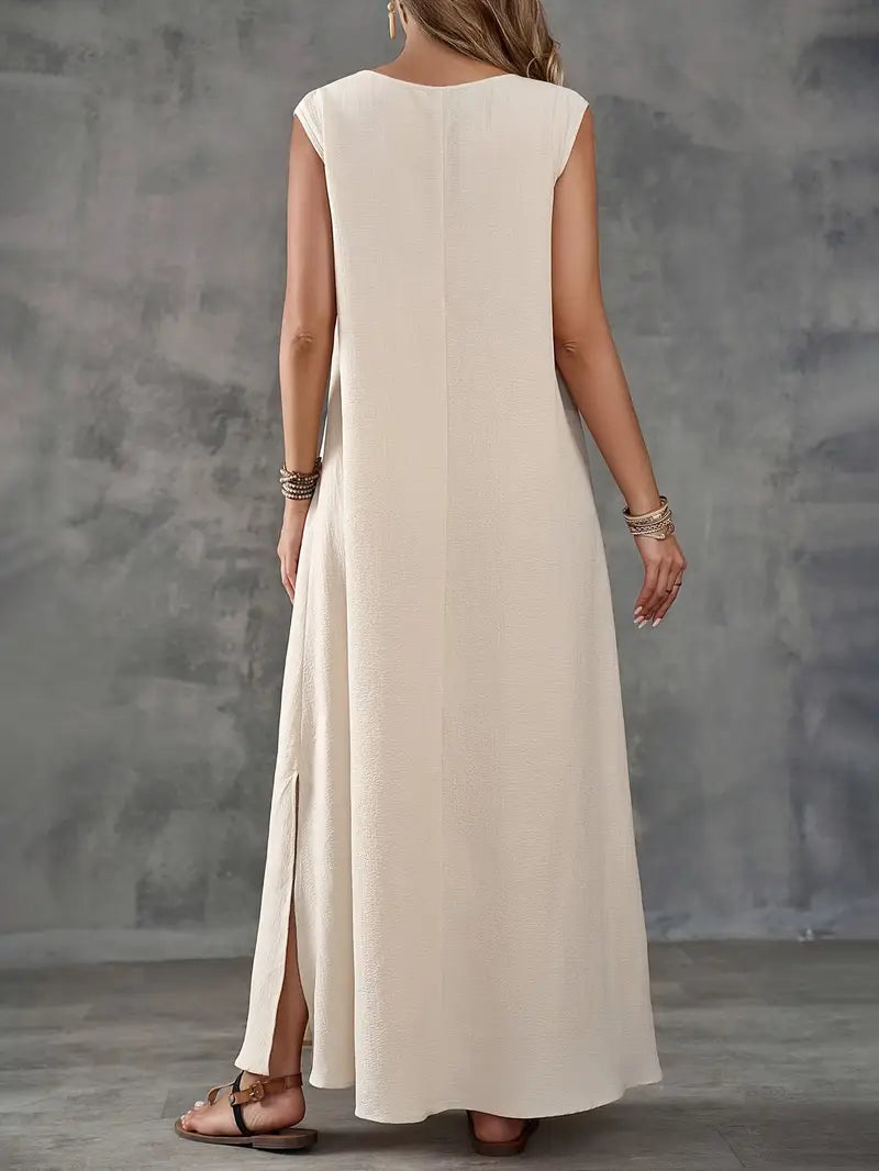 Sleeveless Maxi Summer Dress for Women Marigold, view 4 - Elena Harper
