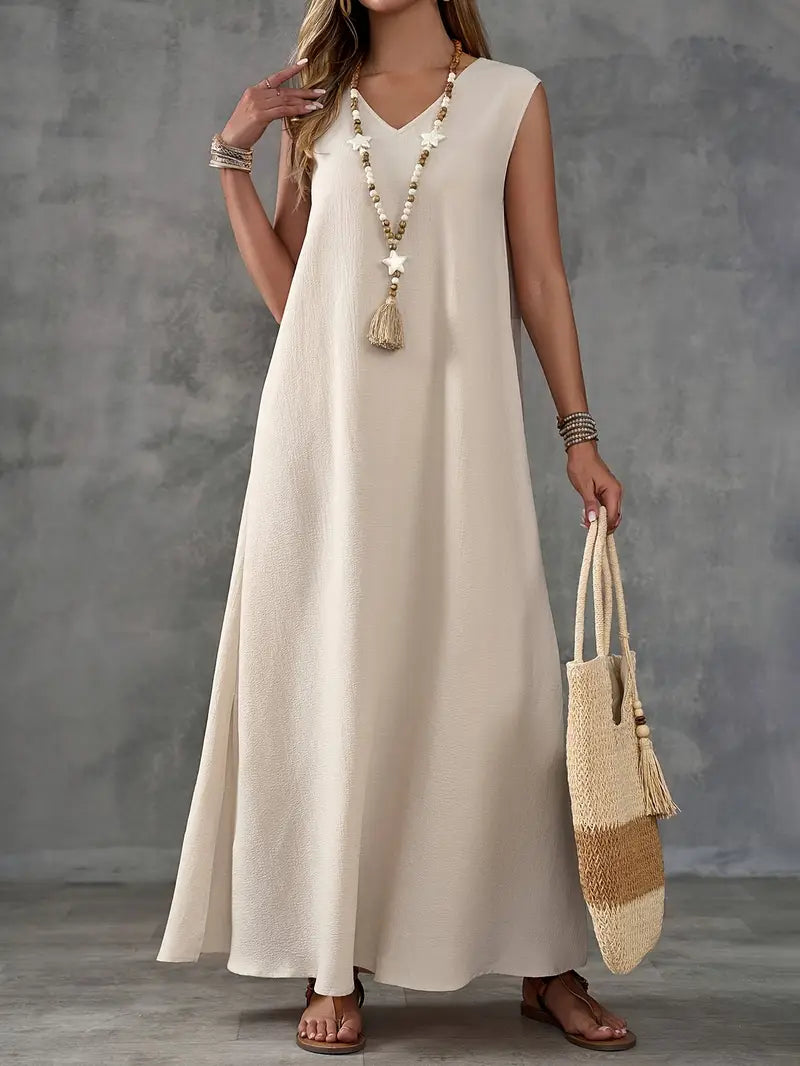 Sleeveless Maxi Summer Dress for Women Marigold - Elena Harper