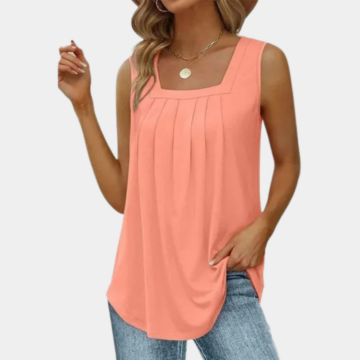 Sleeveless Top for Women with Square Neckline Emily, view 4 - Elena Harper