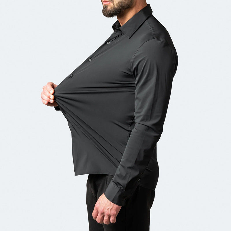 Men's Stretch Non-Iron Shirt with Elegant Fit