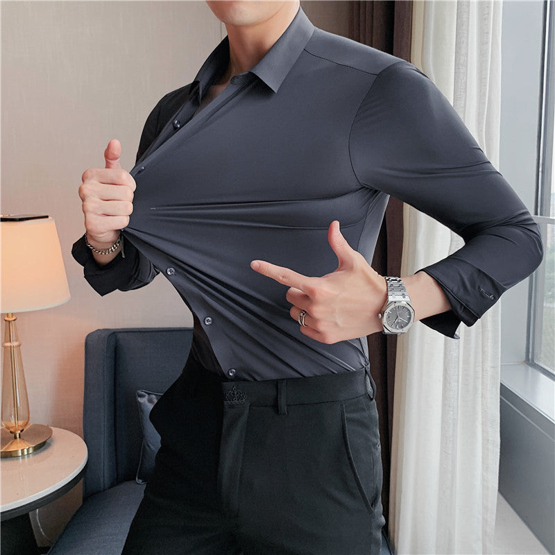 Men's Stretch Non-Iron Shirt with Elegant Fit