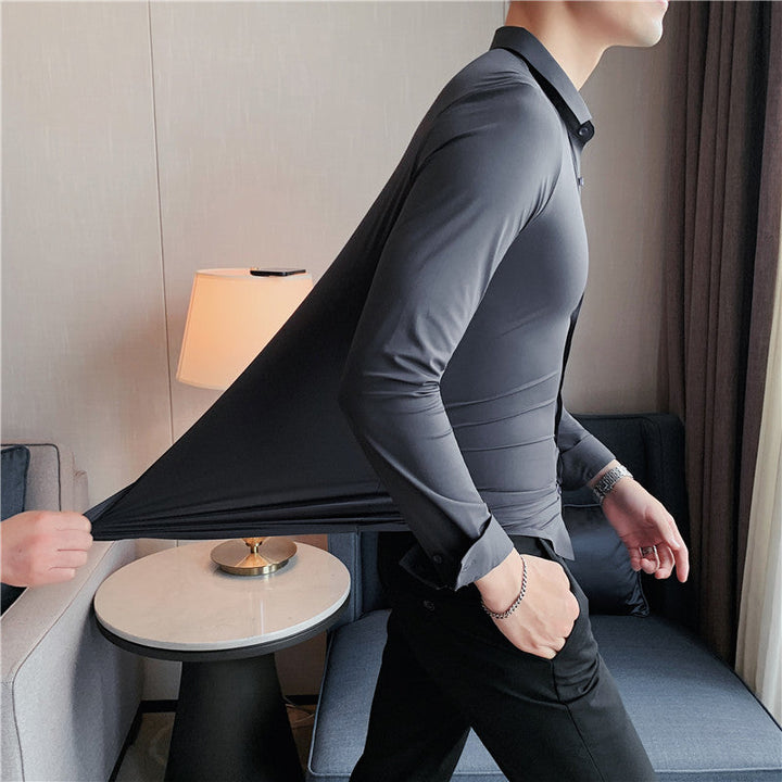 Men's Stretch Non-Iron Shirt with Elegant Fit