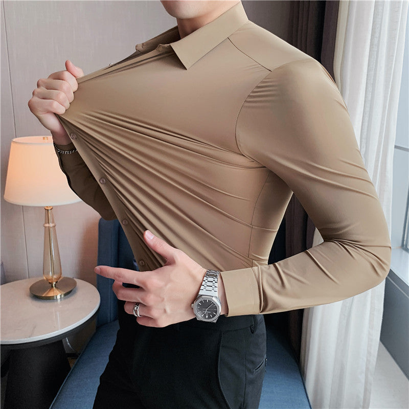 Men's Stretch Non-Iron Shirt with Elegant Fit