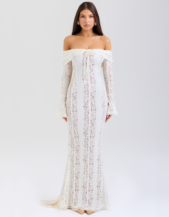 Women's Elegant Off Shoulder Mermaid Wedding Dress