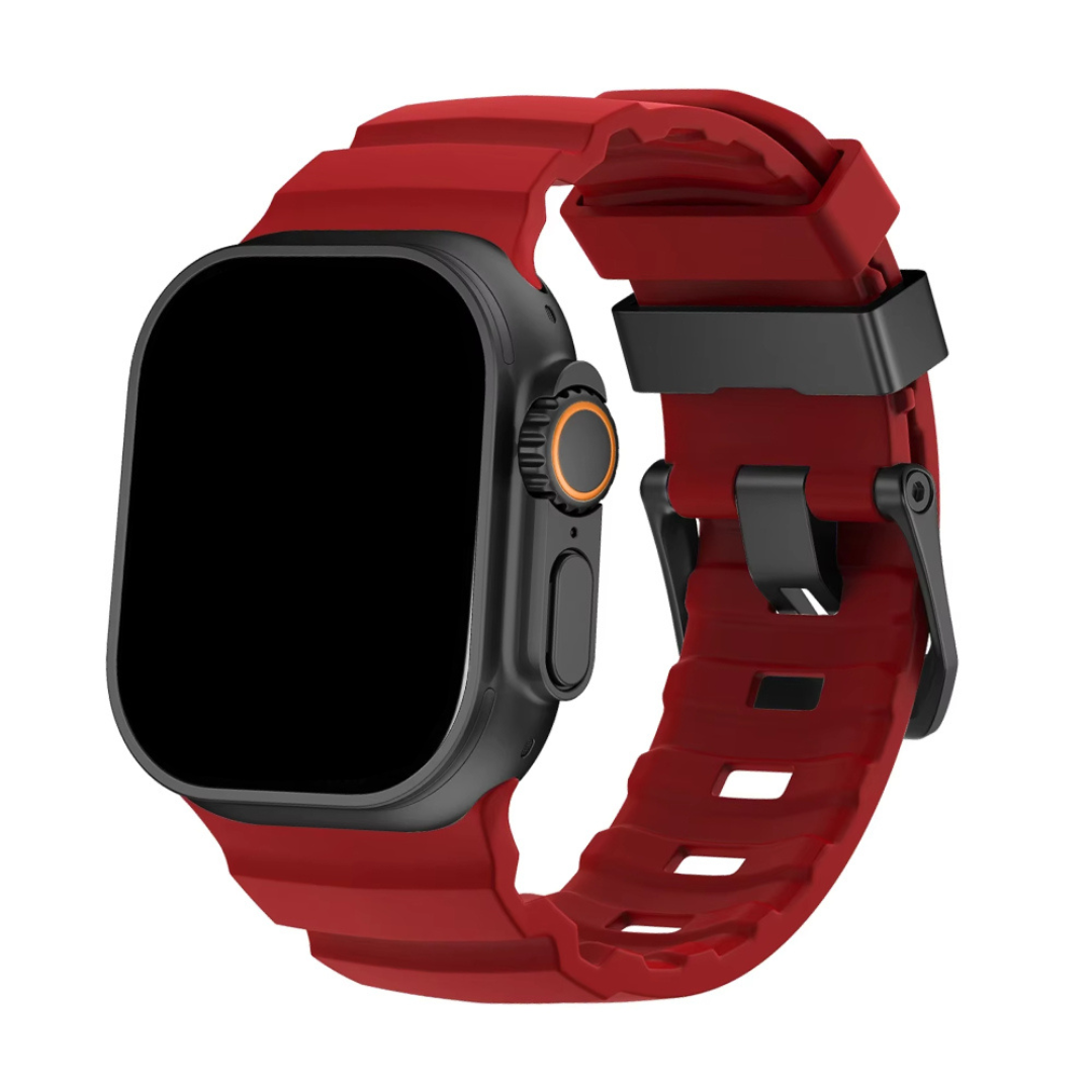 Silicone Watch Band for Apple Watch - Sport Band with Titanium Buckle