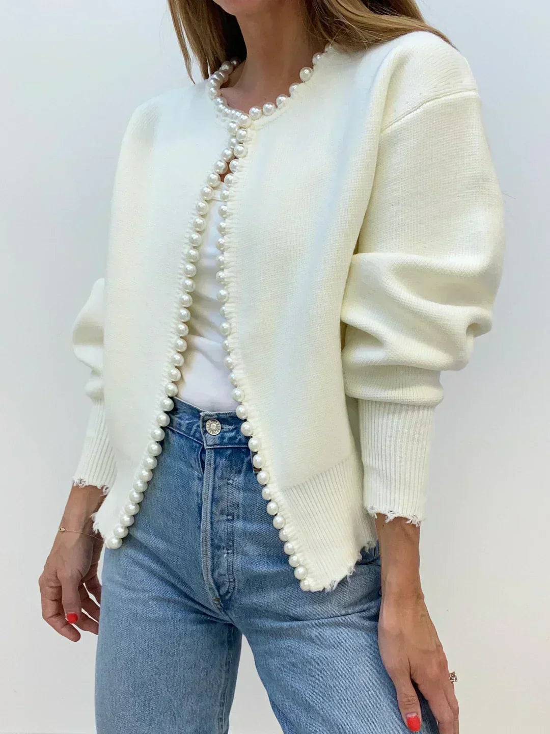 Aurea - Elegant Cardigan with Pearl Detailing
