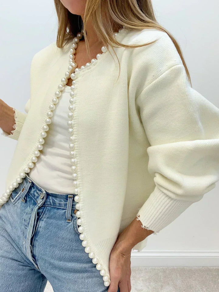 Aurea - Elegant Cardigan with Pearl Detailing