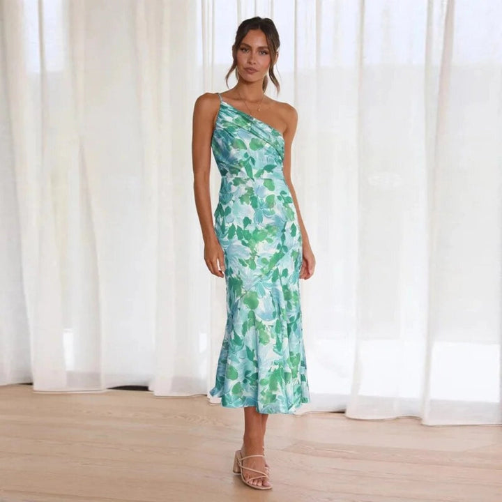 Carla | Women's Summer Maxi Dress with Asymmetric Cut and Floral Print