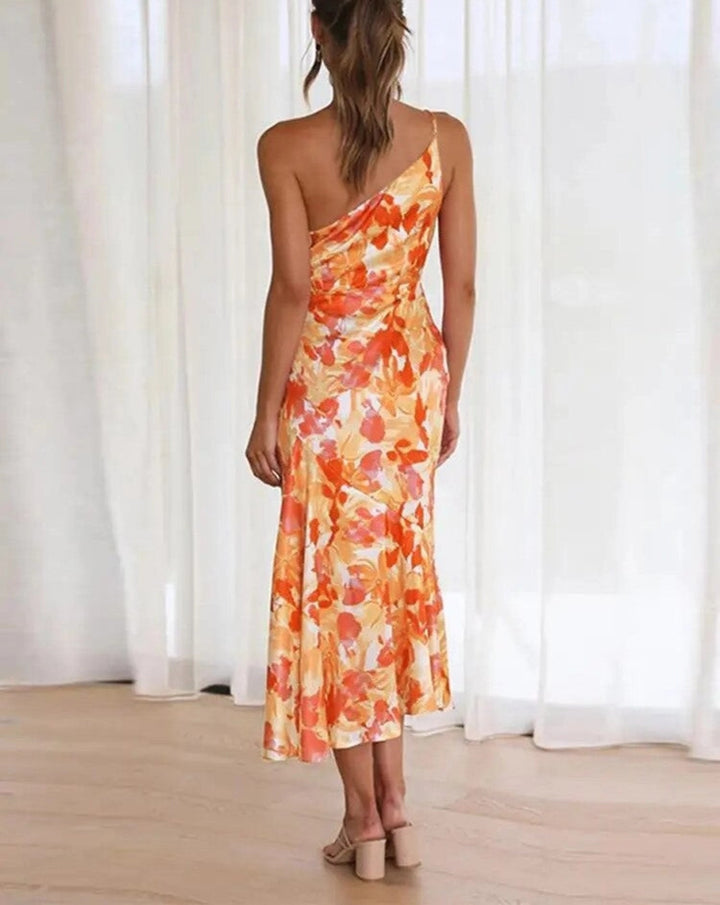 Carla | Women's Summer Maxi Dress with Asymmetric Cut and Floral Print
