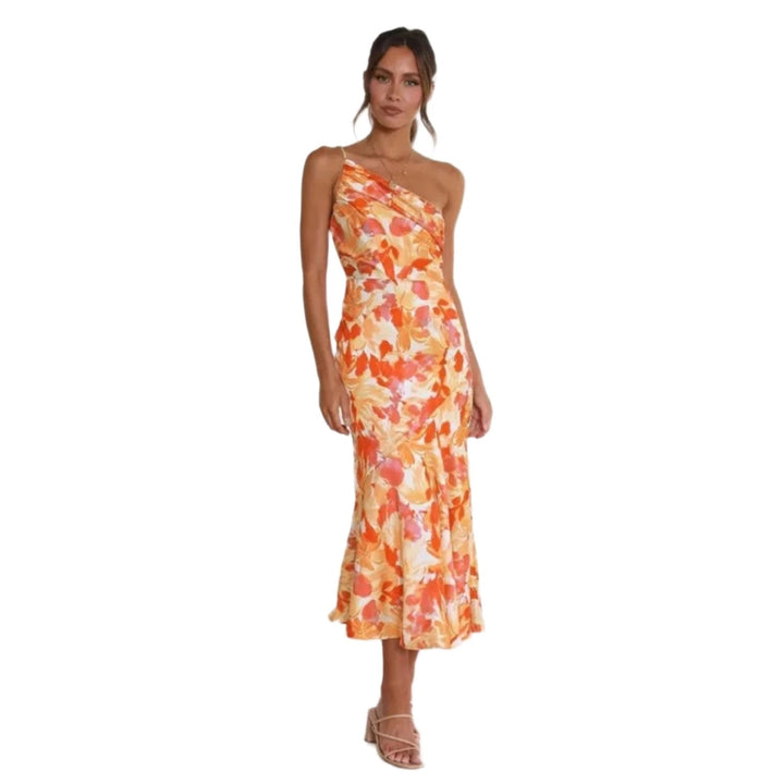 Carla | Women's Summer Maxi Dress with Asymmetric Cut and Floral Print