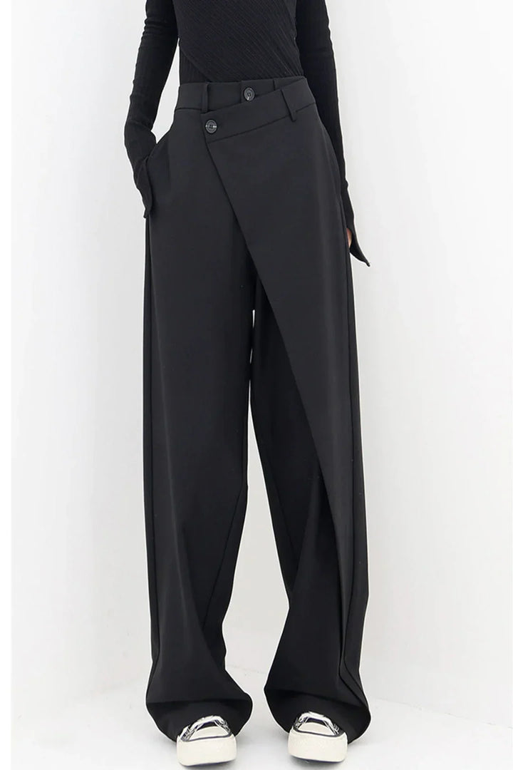 Ladies Wide Pants Lightweight Cotton, Solid Beige, Casual and Comfortable for Summer Outfits, view 4 - Elena Harper