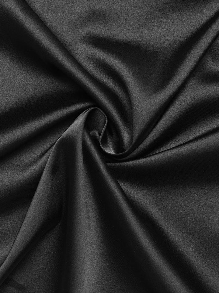 Emilia - Two-Piece Satin Skirt Set with Raw Hem Ties