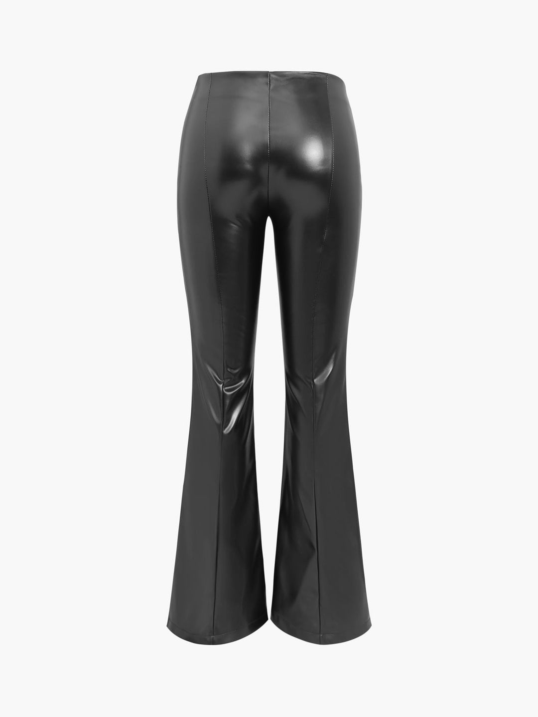 Flared Women's Pants in Faux Leather Sofia, view 3 - Elena Harper