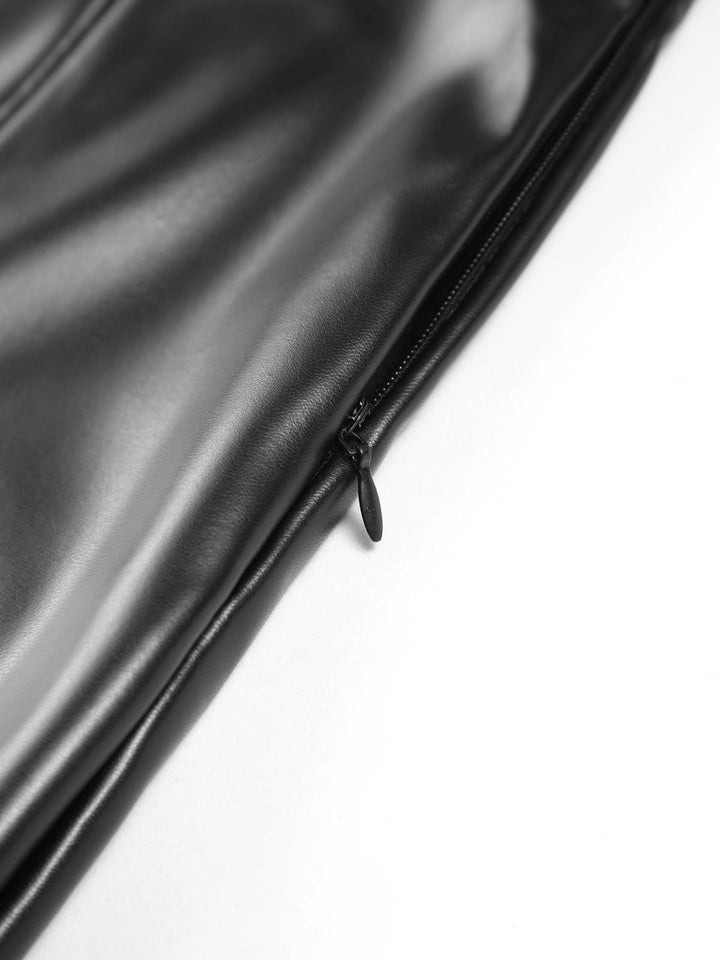 Flared Women's Pants in Faux Leather Sofia, view 4 - Elena Harper
