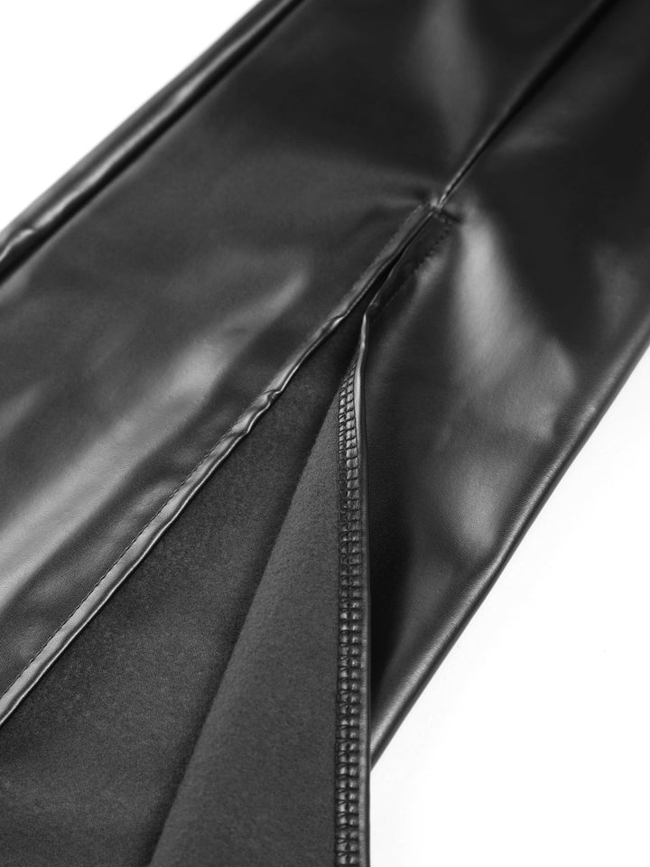 Flared Women's Pants in Faux Leather Sofia, view 5 - Elena Harper