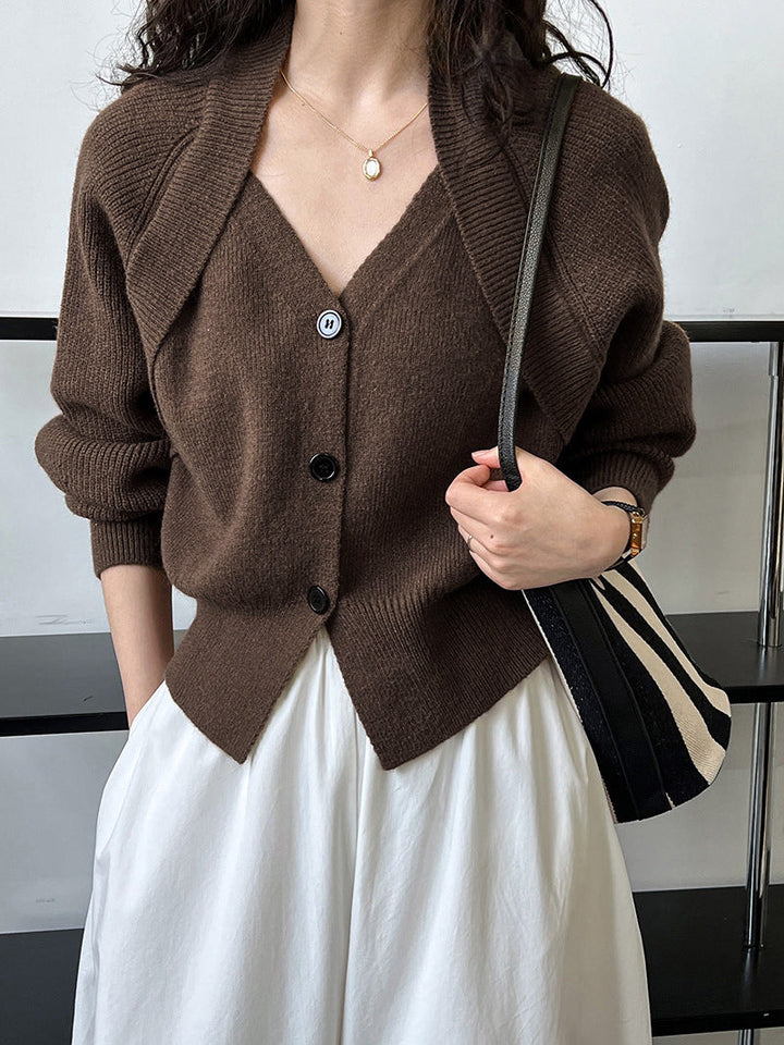 Women's Knit Cardigan with Wrap Design Ragnhild, view 3 - Elena Harper