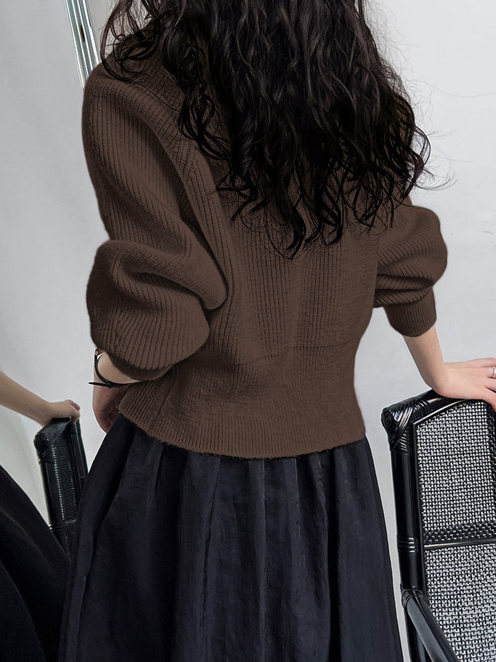 Women's Knit Cardigan with Wrap Design Ragnhild, view 4 - Elena Harper