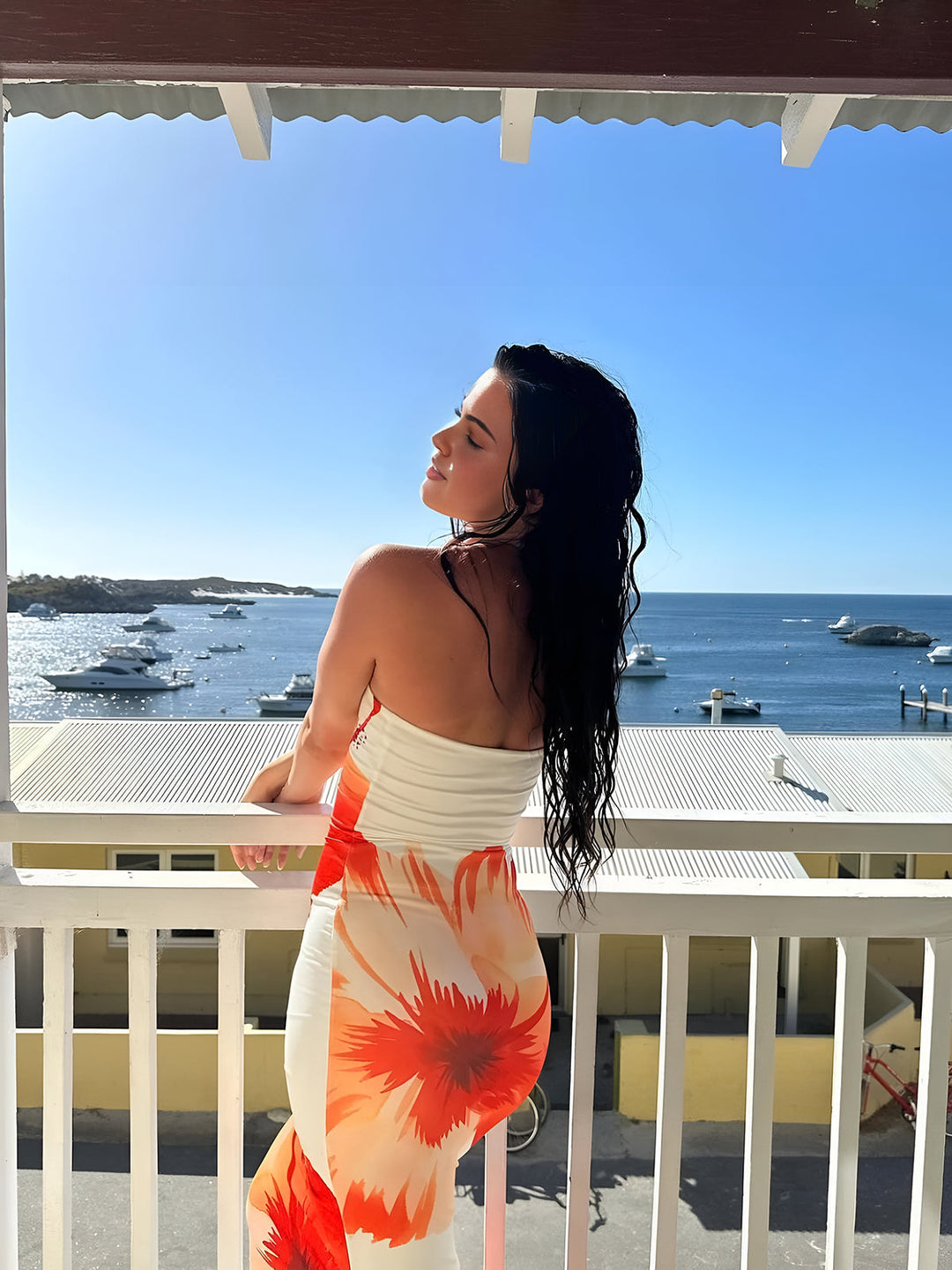 Sara - Long tube dress with floral print