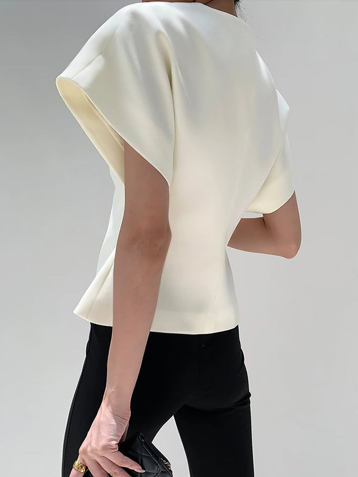 Elegant Women's V-Neck Top - Fluid and Refined