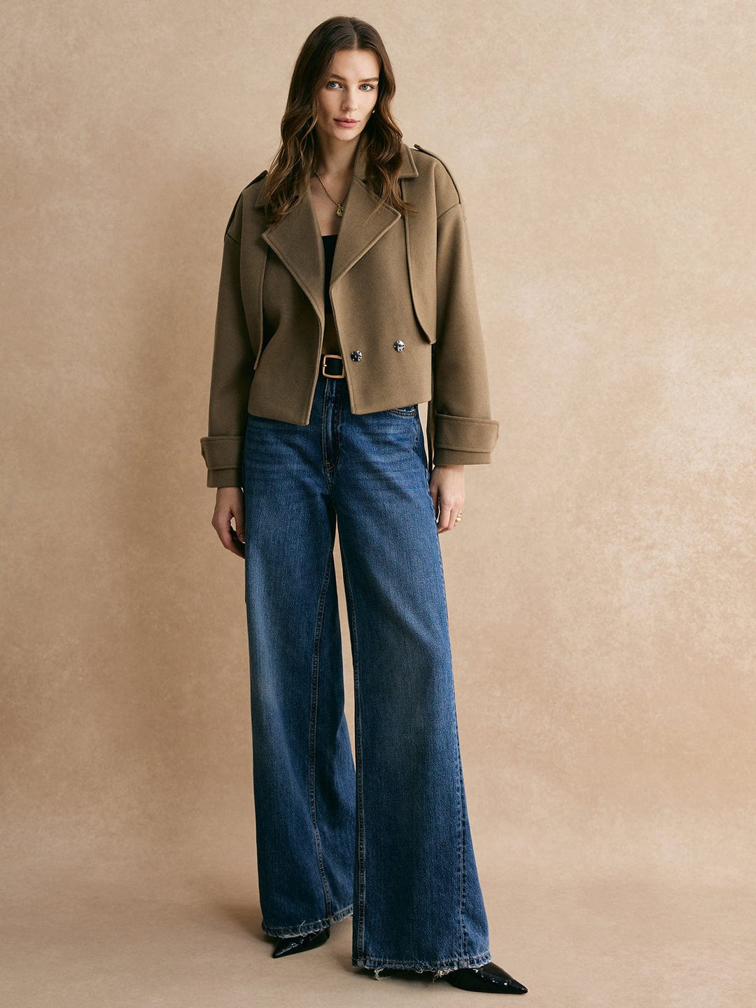 Short Women's Jacket with Belt - Alviora