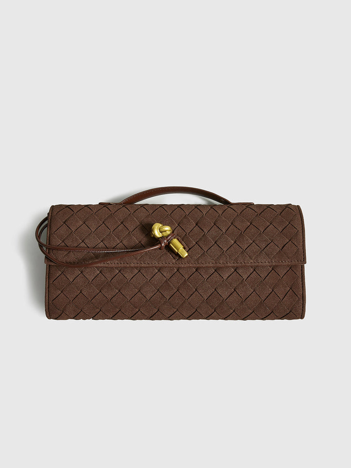 Lucien Moreau Suede Clutch with Flap - Elena Harper