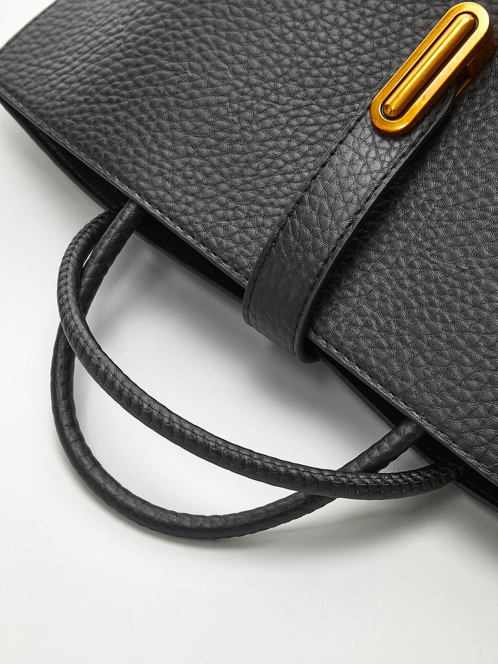 Lucien Moreau Shoulder bag with handle and texture, view 5 - Elena Harper