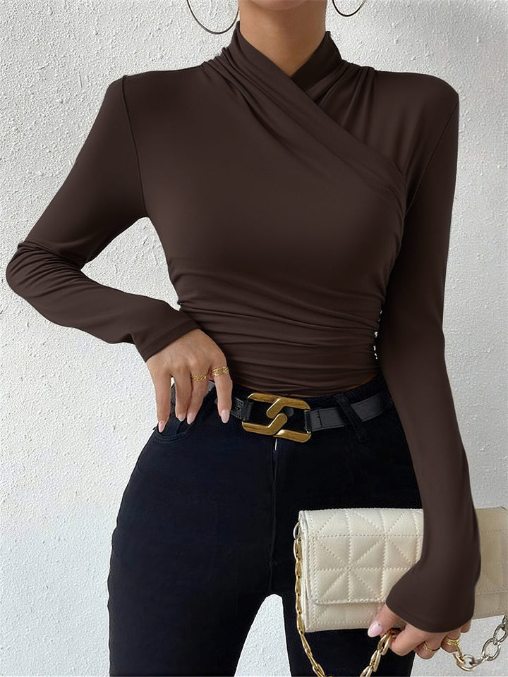 Cross-neck fabric t-shirt for women Sigrunel - Elena Harper