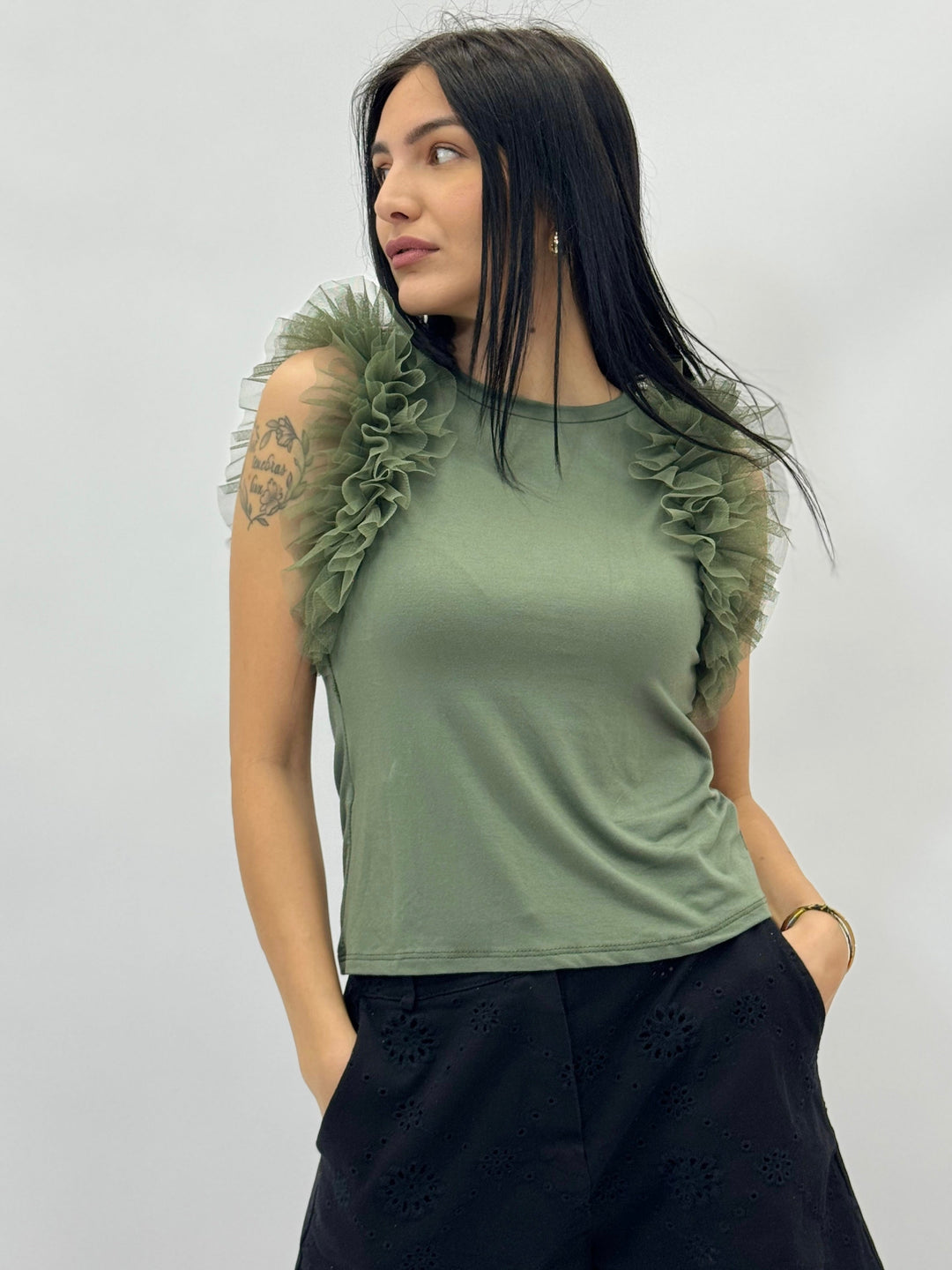 Yael™  |  Top Plain soft luxurious fabrics Sleeves