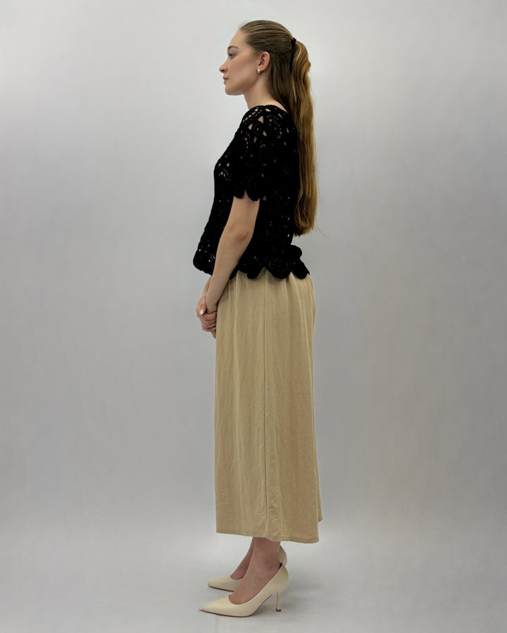 Yolande™  |  Crochet 3/4 Sleeve Top