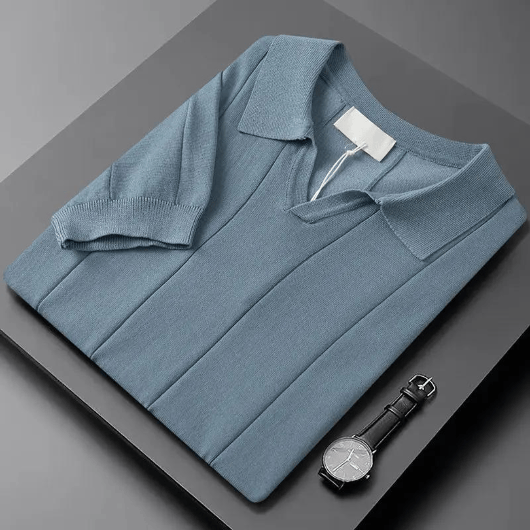 Emma & Rose Manhattan Portofino™ soft polo shirt in a classic design, shown in a neutral color on a mannequin.
