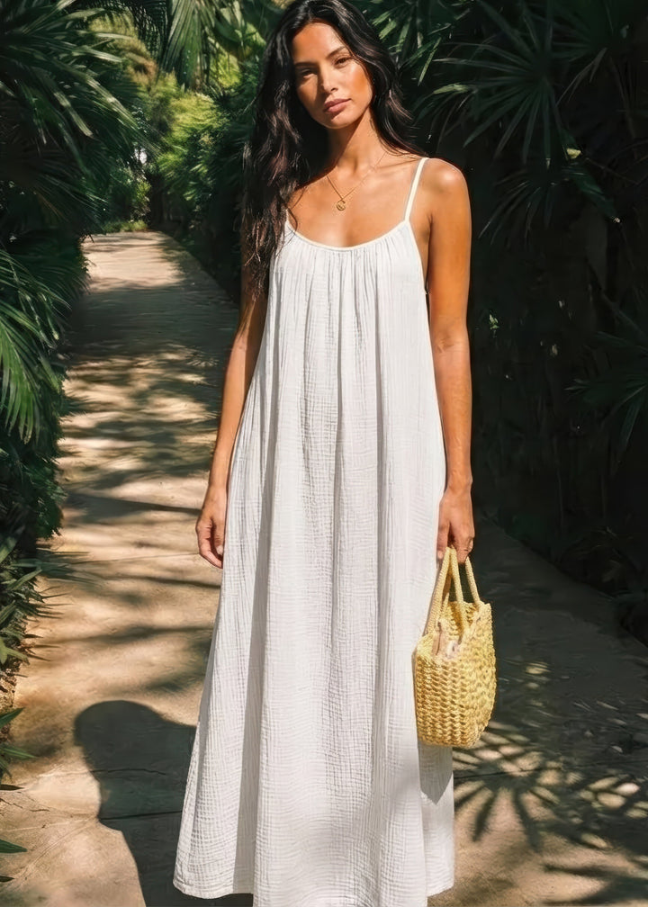 Women's Backless Dress with Thin Straps Flowing and Elegant, view 9 - Elena Harper