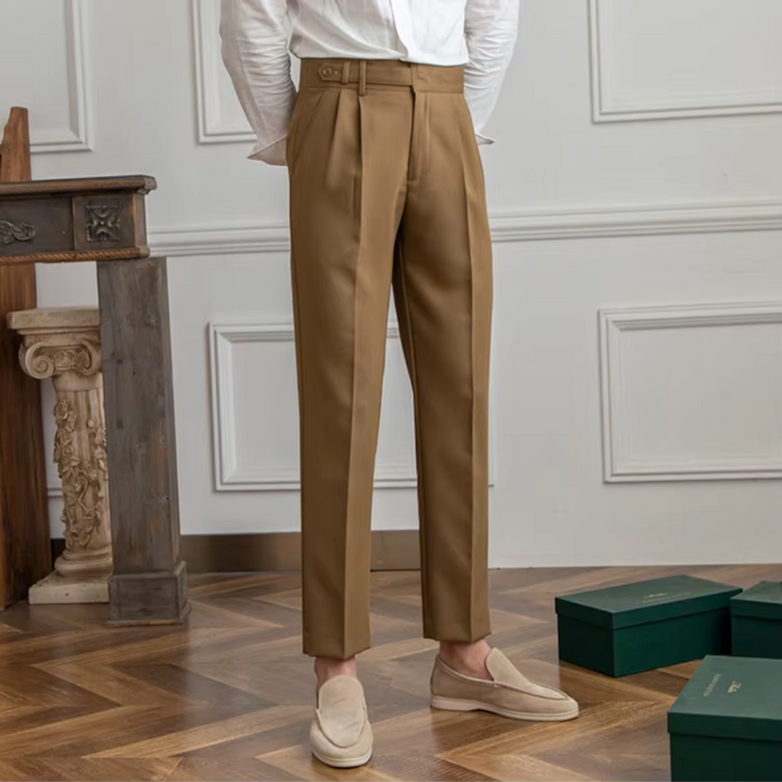 Men's Elegant Pleated Chino Trousers
